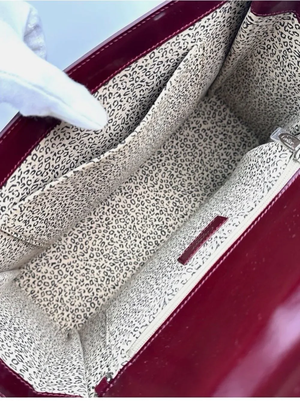 Cartier Panthere Patent Leather Satchel with Silver-Tone C-Clasp